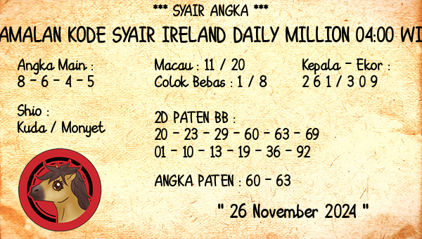 Prediksi Ireland Daily Million 04:00 WIB