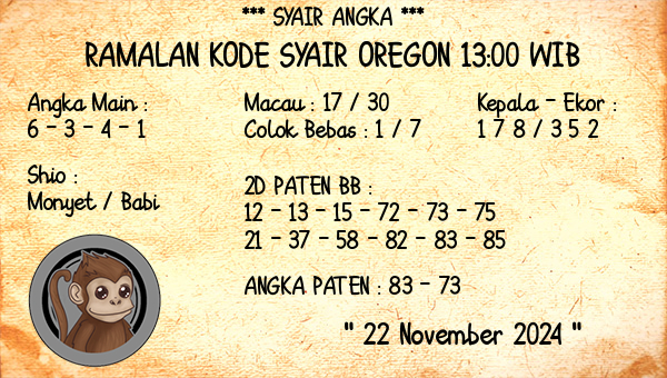 Prediksi Oregon 13:00 WIB