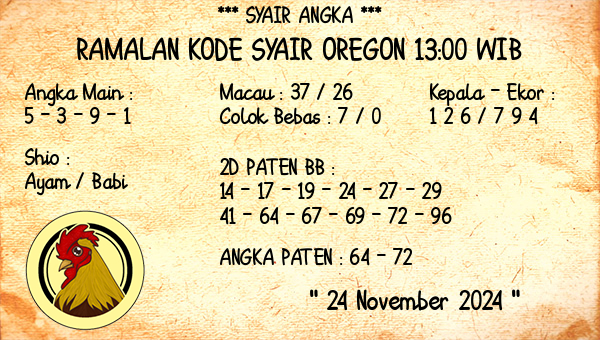 Prediksi Oregon 13:00 WIB