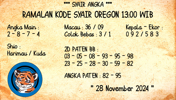 Prediksi Oregon 13:00 WIB