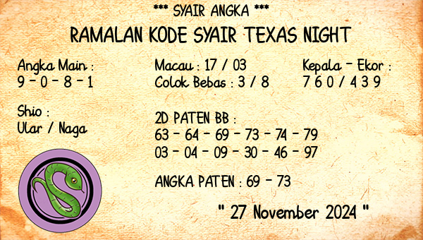 Prediksi Texas Night