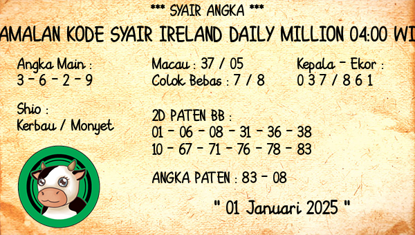 Prediksi Ireland Daily Million 04:00 WIB