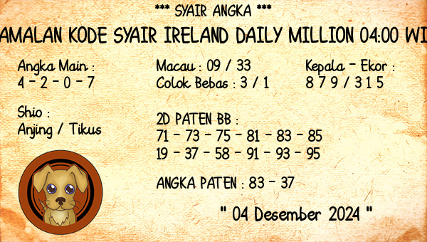 Prediksi Ireland Daily Million 04:00 WIB