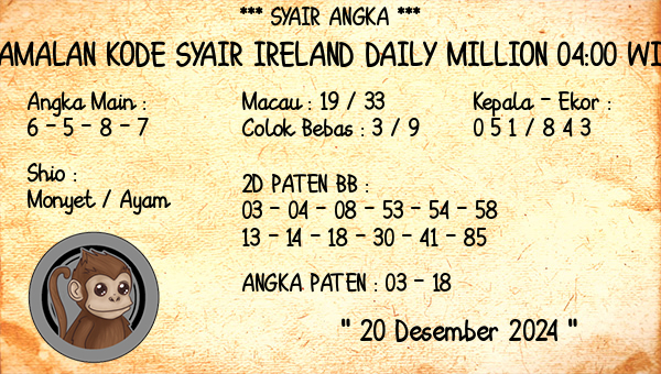 Prediksi Ireland Daily Million 04:00 WIB