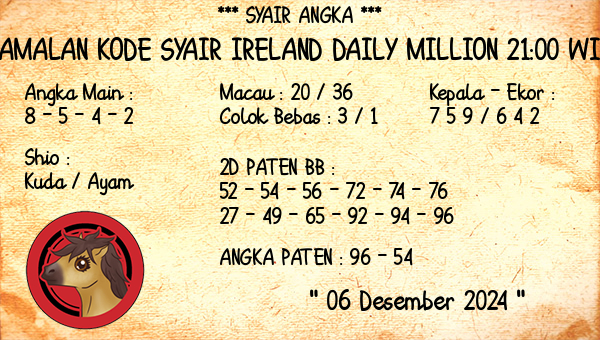 Prediksi Ireland Daily Million 21:00 WIB