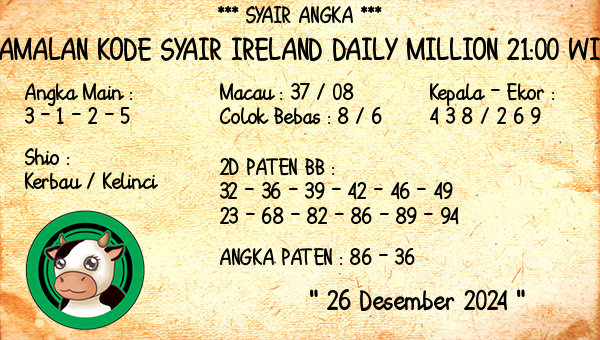 Prediksi Ireland Daily Million 21:00 WIB