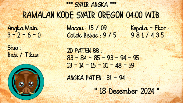 Prediksi Oregon 04:00 WIB