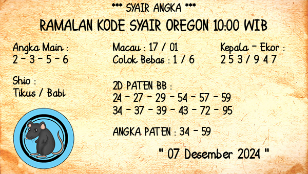 Prediksi Oregon 10:00 WIB