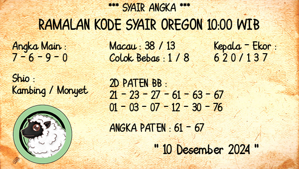 Prediksi Oregon 10:00 WIB