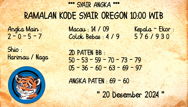 Prediksi Oregon 10:00 WIB