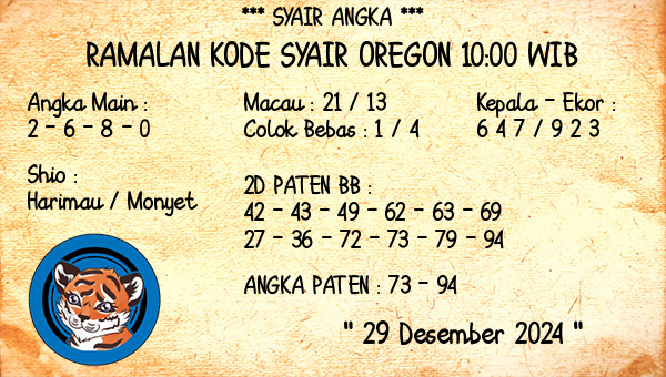 Prediksi Oregon 10:00 WIB