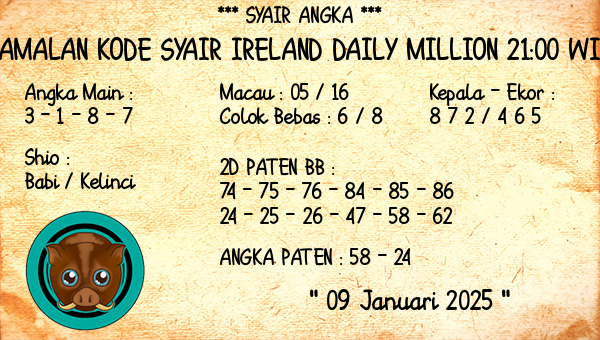 Prediksi Ireland Daily Million 21:00 WIB