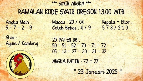 Prediksi Oregon 13:00 WIB